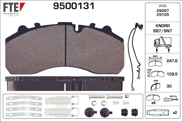 FTE 9500131 - Тормозные колодки, дисковые, комплект avtokuzovplus.com.ua
