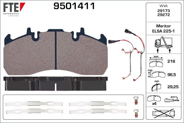 FTE 9501411 - Тормозные колодки, дисковые, комплект autodnr.net