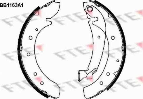 FTE BB1163A1 - Комплект тормозных колодок, барабанные avtokuzovplus.com.ua