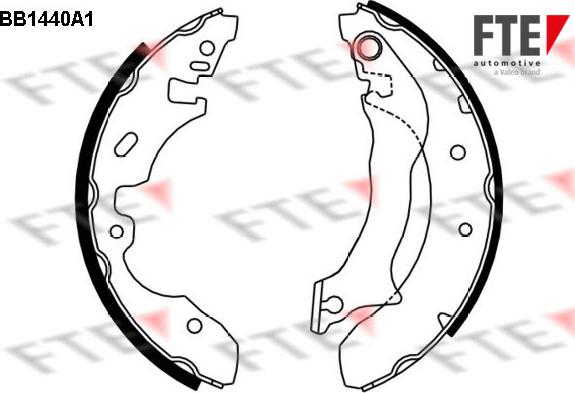 FTE BB1440A1 - Комплект тормозных колодок, барабанные avtokuzovplus.com.ua