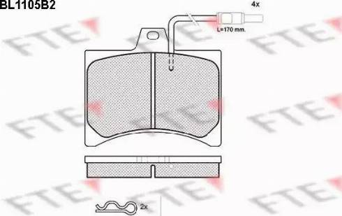 FTE BL1105B2 - Тормозные колодки, дисковые, комплект avtokuzovplus.com.ua