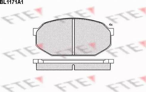 FTE BL1171A1 - Тормозные колодки, дисковые, комплект avtokuzovplus.com.ua