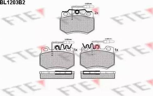 FTE BL1203B2 - Тормозные колодки, дисковые, комплект avtokuzovplus.com.ua