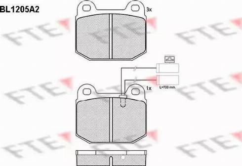 FTE BL1205A2 - Тормозные колодки, дисковые, комплект avtokuzovplus.com.ua