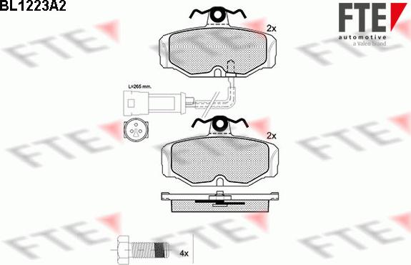 FTE BL1223A2 - Тормозные колодки, дисковые, комплект avtokuzovplus.com.ua