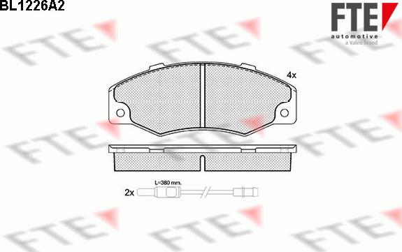 FTE BL1226A2 - Тормозные колодки, дисковые, комплект avtokuzovplus.com.ua