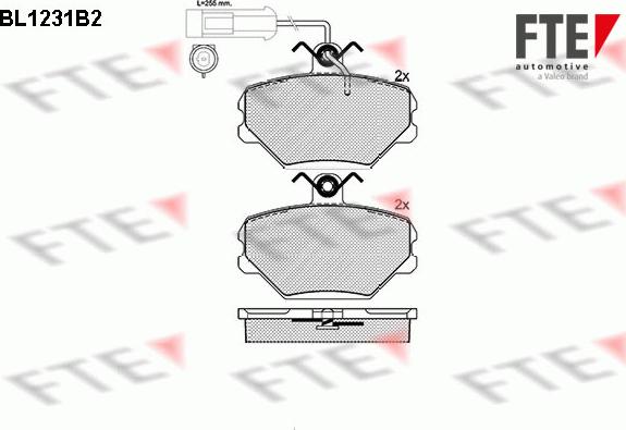 FTE BL1231B2 - Тормозные колодки, дисковые, комплект autodnr.net