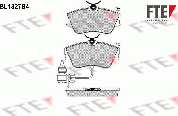 FTE BL1327B4 - Гальмівні колодки, дискові гальма autocars.com.ua