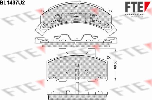 FTE BL1437U2 - Гальмівні колодки, дискові гальма autocars.com.ua