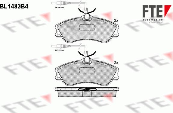 FTE BL1483B4 - Гальмівні колодки, дискові гальма autocars.com.ua