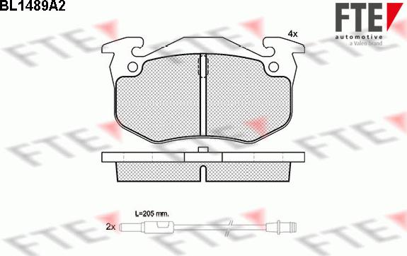 FTE BL1489A2 - Гальмівні колодки, дискові гальма autocars.com.ua