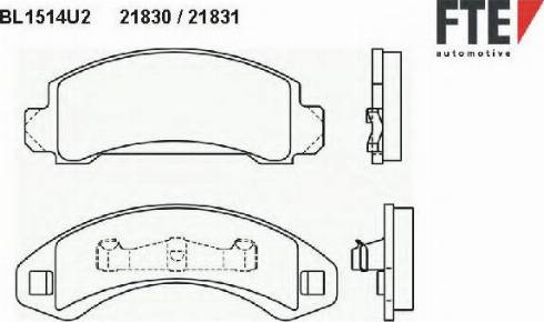 FTE BL1514U2 - Тормозные колодки, дисковые, комплект avtokuzovplus.com.ua