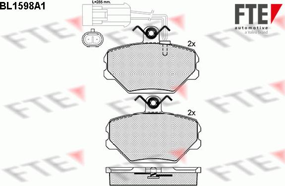 FTE BL1598A1 - Тормозные колодки, дисковые, комплект avtokuzovplus.com.ua