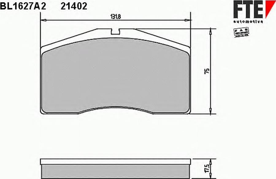 FTE BL1627A2 - Гальмівні колодки, дискові гальма autocars.com.ua