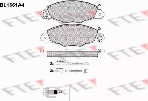 FTE BL1661A4 - Тормозные колодки, дисковые, комплект avtokuzovplus.com.ua