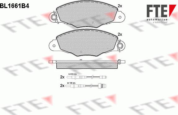 FTE BL1661B4 - Тормозные колодки, дисковые, комплект avtokuzovplus.com.ua