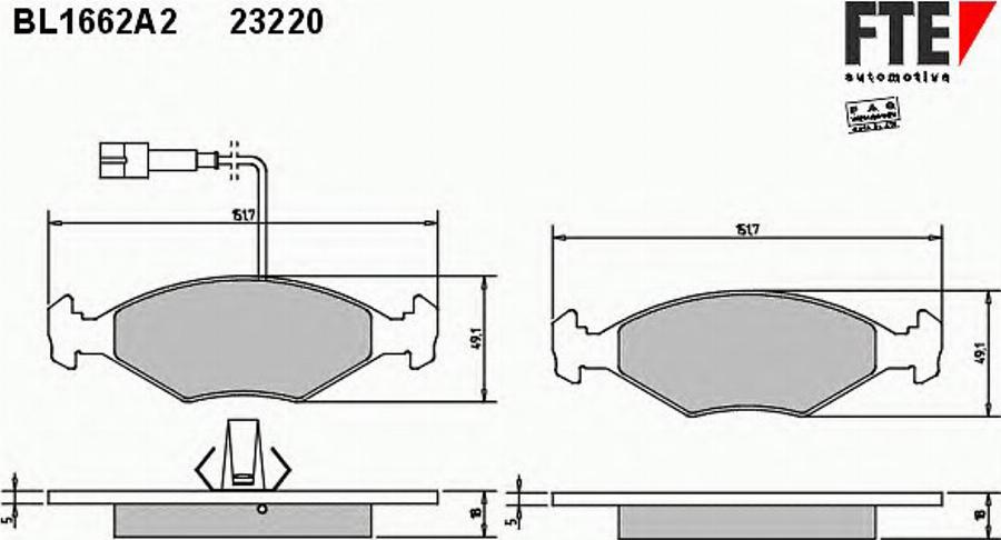 FTE BL1662A2 - Тормозные колодки, дисковые, комплект autodnr.net