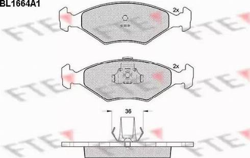 FTE BL1664A1 - Гальмівні колодки, дискові гальма autocars.com.ua