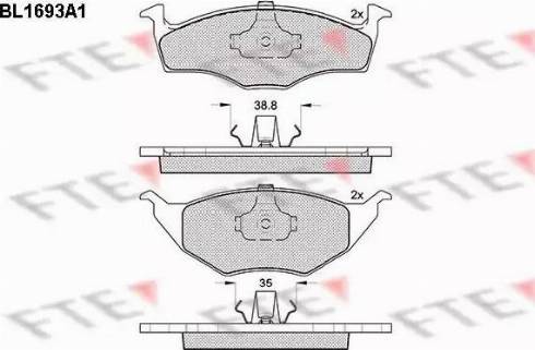 FTE BL1693A1 - Тормозные колодки, дисковые, комплект avtokuzovplus.com.ua