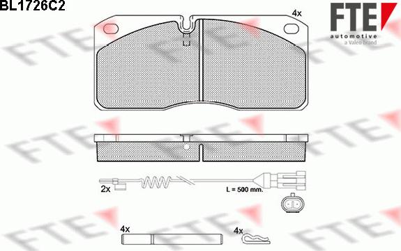 FTE BL1726C2 - Гальмівні колодки, дискові гальма autocars.com.ua