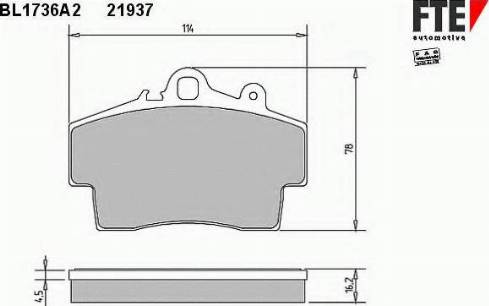 FTE BL1736A2 - Гальмівні колодки, дискові гальма autocars.com.ua