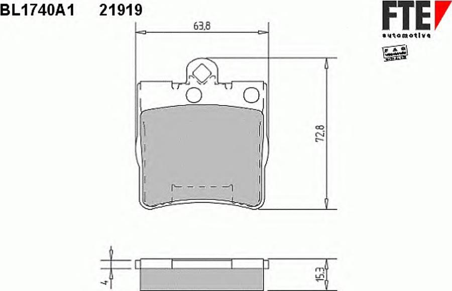 FTE BL1740A1 - Гальмівні колодки, дискові гальма autocars.com.ua