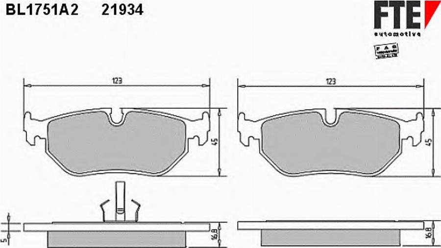 FTE BL1751A2 - Гальмівні колодки, дискові гальма autocars.com.ua