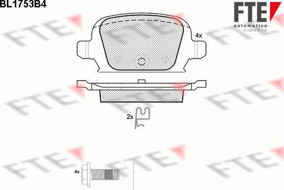 FTE BL1753B4 - Гальмівні колодки, дискові гальма autocars.com.ua