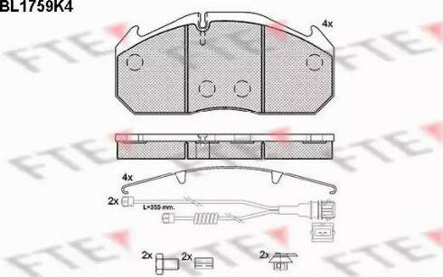 FTE BL1759K4 - Гальмівні колодки, дискові гальма autocars.com.ua