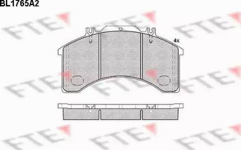 FTE BL1765A2 - Тормозные колодки, дисковые, комплект avtokuzovplus.com.ua