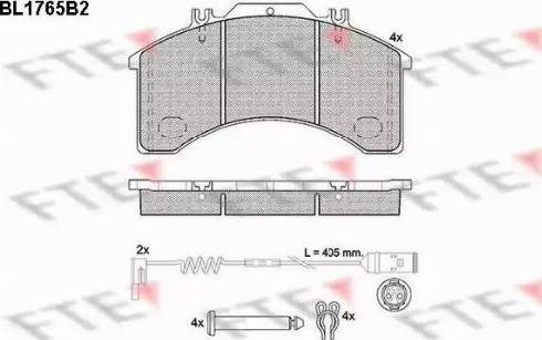 FTE BL1765B2 - Тормозные колодки, дисковые, комплект avtokuzovplus.com.ua