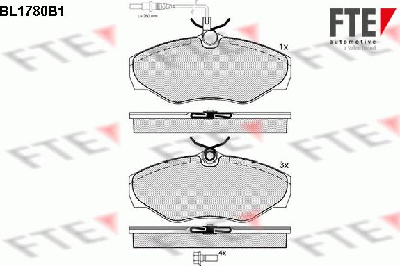 FTE BL1780B1 - Гальмівні колодки, дискові гальма autocars.com.ua