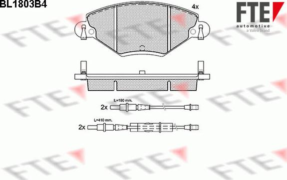 FTE BL1803B4 - Гальмівні колодки, дискові гальма autocars.com.ua