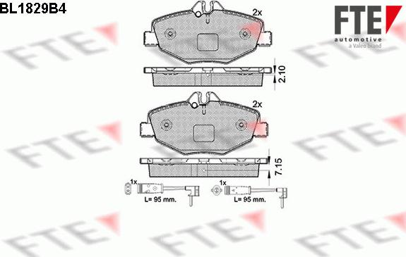 FTE BL1829B4 - Гальмівні колодки, дискові гальма autocars.com.ua