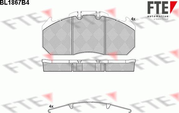 FTE BL1867B4 - Гальмівні колодки, дискові гальма autocars.com.ua