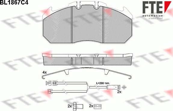 FTE BL1867C4 - Гальмівні колодки, дискові гальма autocars.com.ua