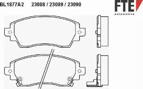 FTE BL1877A2 - Тормозные колодки, дисковые, комплект autodnr.net