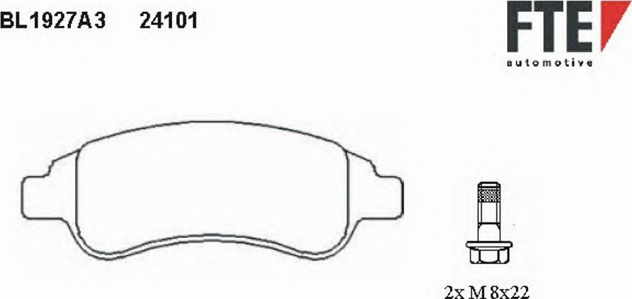 FTE BL1927A3 - Тормозные колодки, дисковые, комплект avtokuzovplus.com.ua