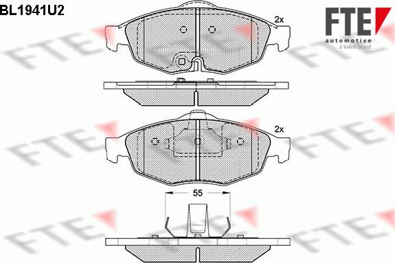 FTE BL1941U2 - Гальмівні колодки, дискові гальма autocars.com.ua