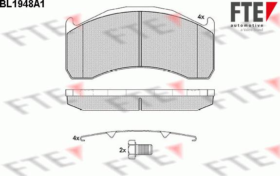 FTE BL1948A1 - Тормозные колодки, дисковые, комплект avtokuzovplus.com.ua