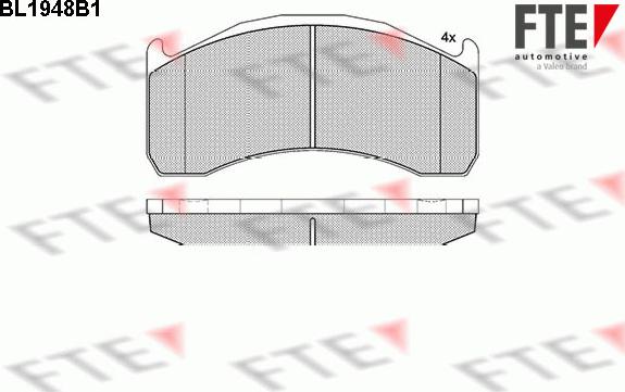 FTE BL1948B1 - Тормозные колодки, дисковые, комплект avtokuzovplus.com.ua