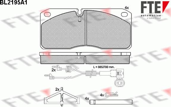 FTE BL2195A1 - Тормозные колодки, дисковые, комплект avtokuzovplus.com.ua