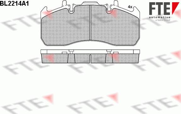 FTE BL2214A1 - Тормозные колодки, дисковые, комплект avtokuzovplus.com.ua