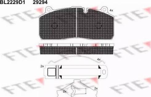 FTE BL2229D1 - Гальмівні колодки, дискові гальма autocars.com.ua