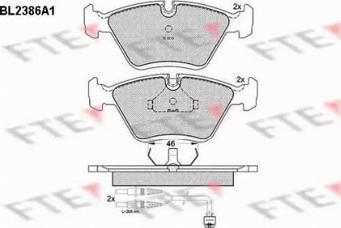 FTE BL2386A1 - Тормозные колодки, дисковые, комплект avtokuzovplus.com.ua