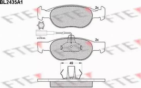 FTE BL2435A1 - Тормозные колодки, дисковые, комплект autodnr.net