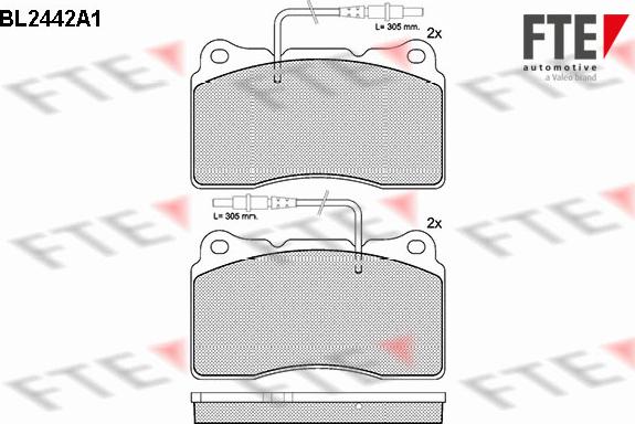 FTE BL2442A1 - Тормозные колодки, дисковые, комплект avtokuzovplus.com.ua