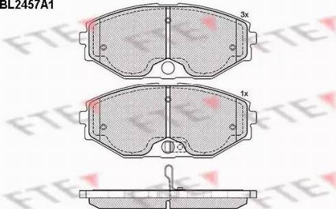 FTE BL2457A1 - Тормозные колодки, дисковые, комплект avtokuzovplus.com.ua