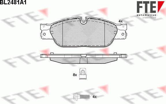 FTE BL2481A1 - Гальмівні колодки, дискові гальма autocars.com.ua