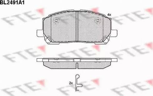 FTE BL2491A1 - Тормозные колодки, дисковые, комплект avtokuzovplus.com.ua